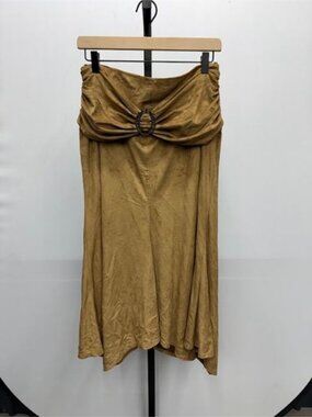 Joseph Ribkoff Camel Faux Suede Western Maxi Skirt